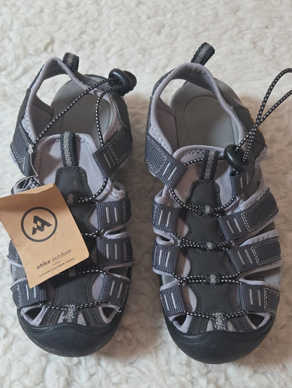 NWT Atika Gray Closet-Toe Outdoor Hiking Sport Sandals Sz 8